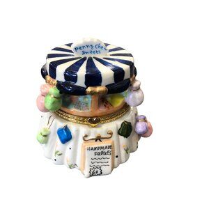 Penny Chew Sweets Porcelain Ceramic Hinged Trinket Jewelry Box Collectible READ